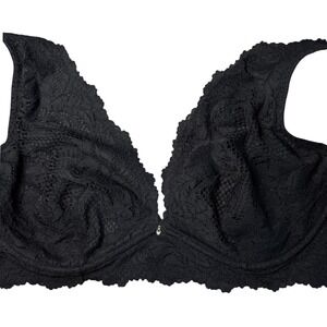 Le Mystere Womens 34G Black Lace Underwire Lined Bra Adjustable Straps NWT